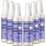 Everyone Hand Sanitizer Spray, 2 Ounce (Pack of 6), Travel Size, Lavender and Aloe, Plant Derived Alcohol with Pure Essential