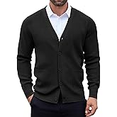 COOFANDY Men's Cardigan Sweaters with Button Lightweight Casual V Neck Long Sleeve Pockets Knitted Sweater