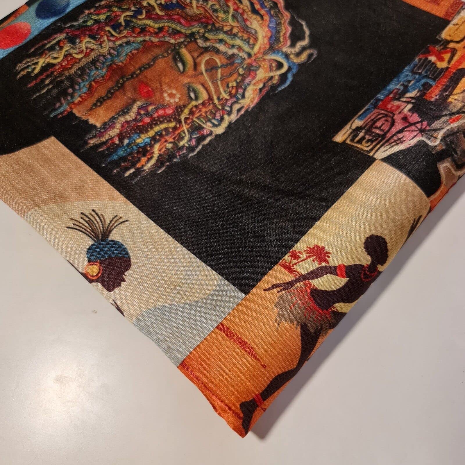 Premium Floral Printed Faux Raw Silk 100 Percent Polyester Fabric Bridal Fabric, Dressmaking, Wedding, Prom Craft Fabric 44 inch -112 cm Wide Sold As 1 Meter Pre - Cut Lengths (African Tribal) (IN02)