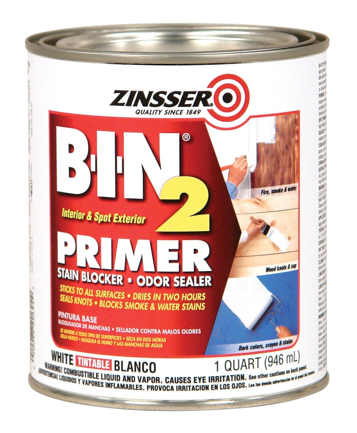 RustOleum 259929 Clear Zinsser BIN Primer Stain Blocker Odor Sealer