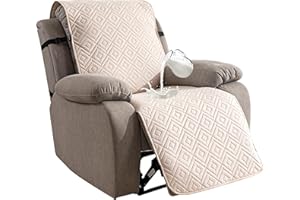 Genina Waterproof Recliner Chair Cover - 100% Protection! Non-Slip, Washable & Durable Protector for Kids & Pets【23.6'' /Beige】