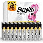 Energizer Alkaline Power AAA Batteries (20 Pack), Long-Lasting | For wireless mouse, flashlights, thermometers, smart home devices, and controllers; hold power for up to 10 years in storage