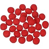 uxcell 30 Pcs Wool Felt Balls Beads, 0.6 Inch Felt Pom Poms for Crafts, Handmade Pompoms Bulk Small Bead for Nursery Handicrafts and DIY Art Decoration, Red
