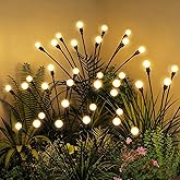PATIOPIA Solar Garden Lights, LED Swaying Solar Lights Outdoor Waterproof, Warm White Firefly Outdoor Decorative Lights, Gard