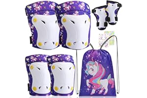 Unicorn Hunter Kids Protective Gear Set, Unicorn Knee Pads for Kids 3-15 Years Wrist Guards Elbow Pads Set, Kids Toddler Youth Girls Boys Knee Pads for Skateboard Scooter Roller Cycling Bike