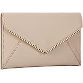 DEXMAY Evening Clutch Handbag for Women Elegant Saffiano PU Leather Envelope Handheld Purse Formal Foldover Dressy Bag