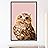 SIGNWIN Framed Canvas Wall Art Cute Nursery Baby Owl in Pink Color Animals Wildlife Oil Painting Modern Art Contemporary Portrait Fun Pastel for Living Room, Bedroom, Office - 16"x24" inches