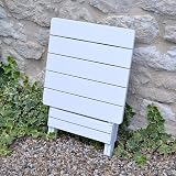MEILEWLE Folding Wooden Outdoor Side Table - Square Garden Table - White view 4