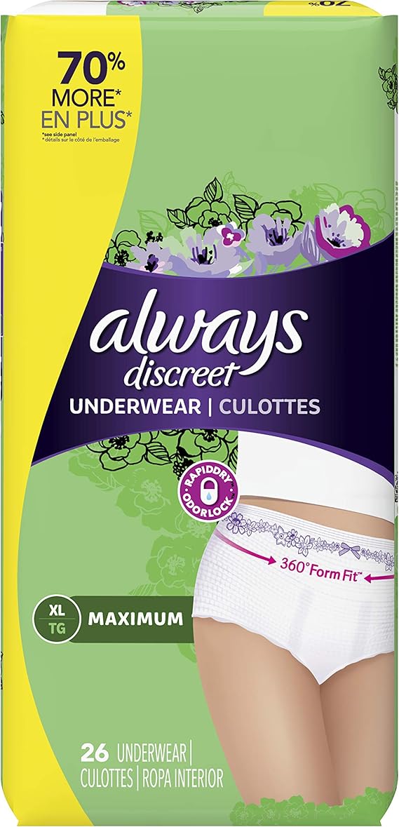 Always Discreet Maximum Underwear, Extra Large, 26 count Amazon.co.uk