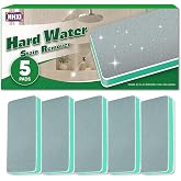 HHXI 5 Pack Hard Water Stain Remover for Bathroom Faucet Tub Toilet Shower Glass