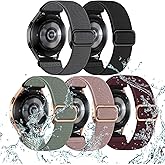 Lerobo 5 Pack Stretchy Watch Band for Galaxy Watch 7 Band 6 5 4 44mm 45mm 40mm/6 Classic 47mm 43mm/5 Pro 45mm/4 Classic 46mm 42mm/Active 2, Water-Resistant Nylon Sport Bands for Men Women