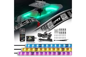 OPT7 AURA LED Marine Boat Lights, w/Soundsync RGB Interior Lighting Strip, Multi Colors Mode, Wireless Remote, IP67 Waterproo