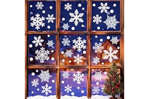 Garma 428pcs White Snowflakes Window Decorations Clings Decal Stickers Ornaments for Christmas Frozen Theme Party New Year Supplies