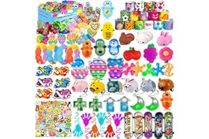 Mivanlin 117 Pcs Party Favors for Kids 4-8 8-12, Pop Fidget Toys, Treasure Box Toys for Classroom Prizes, Pinata Filler Goodie Bag Stuffers, Treasure Chest, Prize Box Toys for Boys Girls