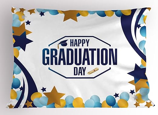 Amazon Com Lunarable Graduation Pillow Sham Happy Graduation Day