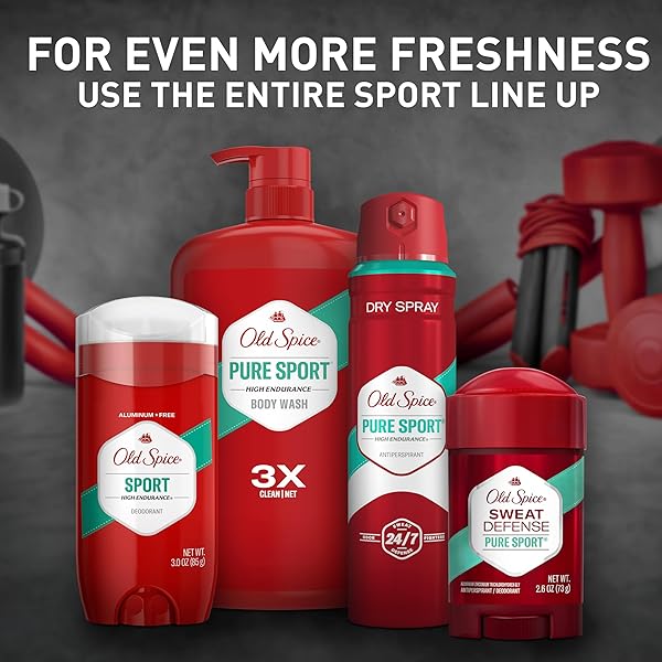 OLD SPICE HIGH ENDURANCE DEODORANT FOR MEN, ALUMINUM FREE, PURE SPORT SCENT, 2.25 OZ