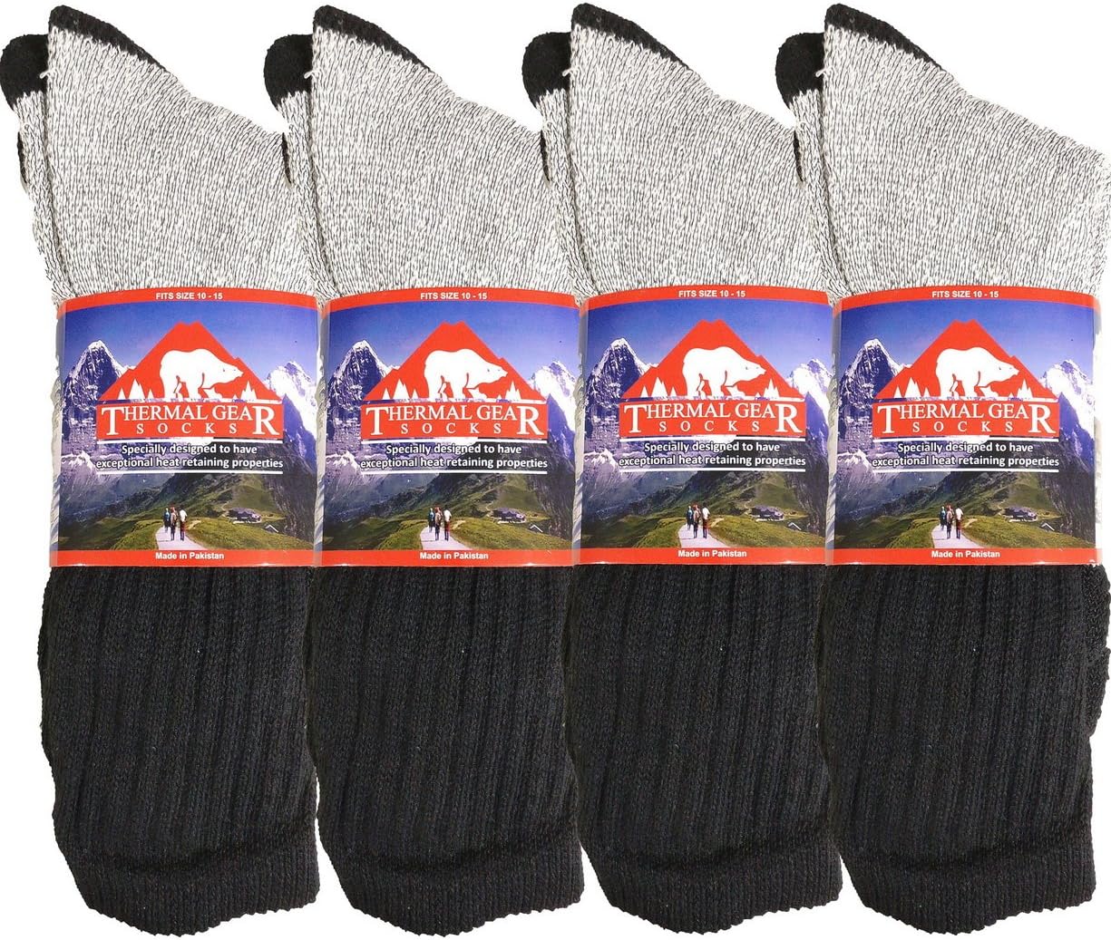 USBingoshop 12 Pairs Thermal Socks Winter Ultra Warm Boot Socks Fits Size 10-15