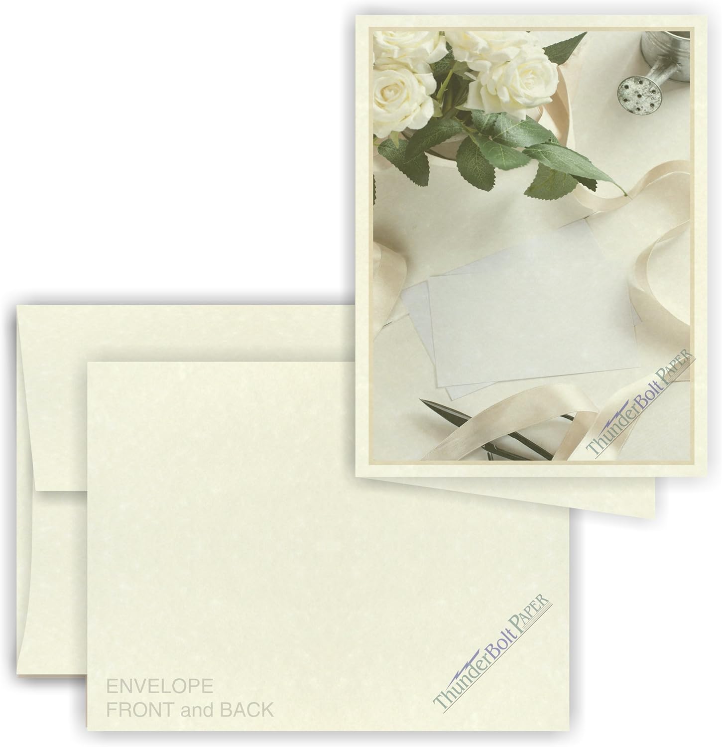 5X7 Folded Size with A-7 Envelopes - Off White Parchment - 50 Sets (10X7 Cards Scored to Fold in Half) Matching Pack - Invitations, Greeting, Thank You, Notes, Holidays, Weddings, Birthdays : Office Products