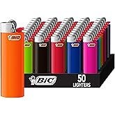 BIC Classic Lighter, Assorted Colors, 50-Count Tray, Assortment May Vary | Child-Resistant Design, Safe and Reliable for Everyday Use, Ideal for Camping, Grilling, And More, Up to 2x the Lights