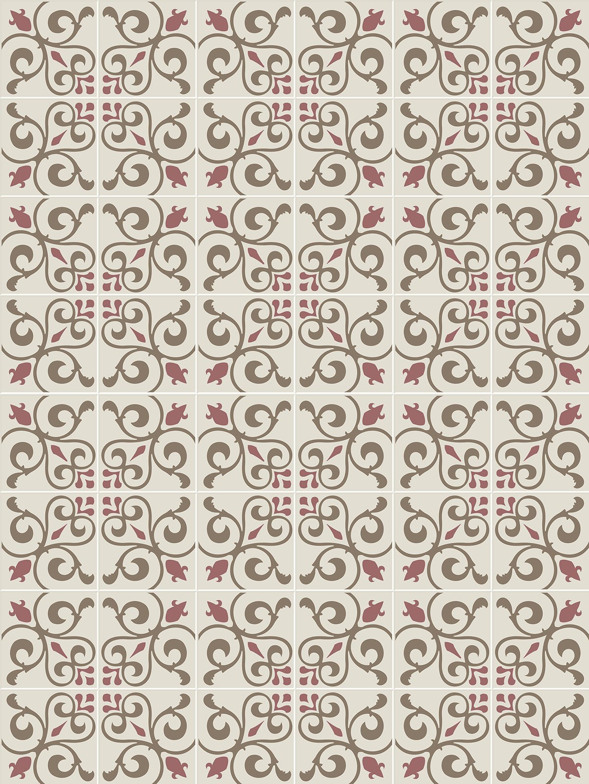 Laroom Children's Vinyl Rug Toscana Design, Non Slip, Beige, 100 x 130 cm