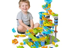 YY LANDTOYS 3in1 Marble Runs for Kids 3-5, 203pcs Compatible with Lego DUPLOS for Age 2-5, Marble Runs for Kids 4-8, Stem Building Toys, Toddler Toy, Marble Track, Marble Run Toy, Montessori Toy Gift for Age 3+