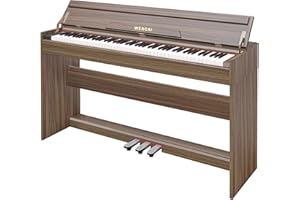 WENCAI 88 Key Electric Piano Velocity-Sensitive Keyboard, 88 Keys Home Upright Digital Pianos, Wooden Electronic Piano for Beginner Adult with 3 Pedals, Supports USB-MIDI/Wireless Connect, Sub Brown