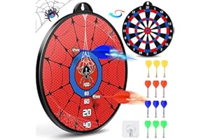 CRISPPLAY 2 in 1 Kids Magnetic Dart Board, Outdoor Toy Double-Sided Dart Board Games for Kids, Boys Toys Excellent Indoor Games and Party Games, Birthday for Boys Girls Age 4 5 6 7 8 9 10 11 12