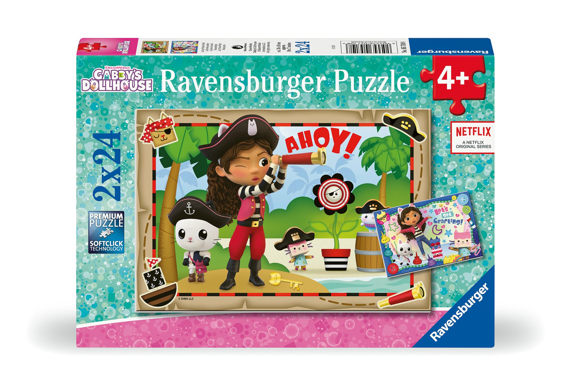 Ravensburger Gabby's Dollhouse Jigsaw Puzzles for Kids Age 3 Years Up - Toddler Toys - 2x 24 Pieces