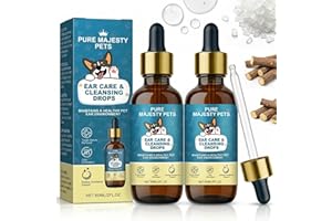 Pure Majesty Pets 2PCS Dog Ear Drops - Proudly Canadian Dog Ear Cleaner - Cat Ear Drops for Dogs – Dog Ear Yeast Infection Tr