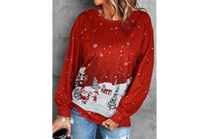 Women's Christmas Sweatshirts Long Sleeve Crew Neck Pullover Sweatshirt Casual Fall Winter Outfits Clothes