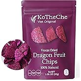 KOTHECHE Dragon Freeze Dried Fruit, 1.08 Oz (Pack of 4), Low Calorie Snacks, Gluten Free Snacks, Healthy Vegan Chips, No Sugar Added, Low Carb, Dehydrated Fruit, Resealable Bag for Kids and Adults