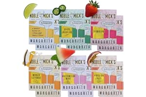 Noble Mick's Easy Delicious Refreshing Ready To Use For A Party, Celebration, or Happy Hour Single Serve Craft Cocktail Mix, Variety Sampler Pack Margarita, 12 Pack