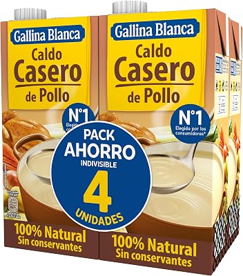 Gallina blanca caldo de frango caseiro 100% natural | feito com frango fresco e legumes da horta, cozido em fogo baixo por 3 horas. sem glúten, sem conservantes, com baixo teor de gordura - 4l