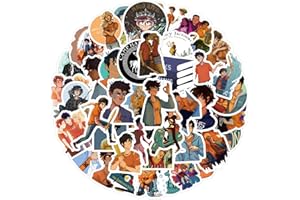 WANVAE 50pcs Percy Jackson Stickers for Water Bottle, Cool Percy Jackson Movie Waterproof Vinyl Decal for Adult Teen Kids Phone Computer Notebook Laptop Travel Case Guitar Skateboard Scrapbook