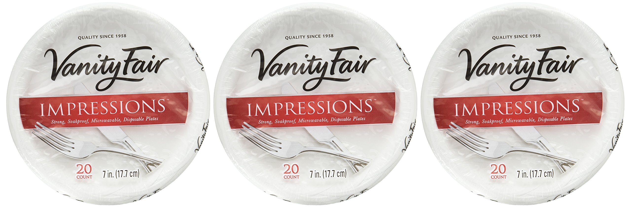 Vanity Fair Impressions Disposable Dessert Plates, Paper Plates, 60 Count (3 eBay