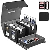 Kabinka 5-in-1 MTG Commander Deck Box, Holds 400+ Double-Sleeved Cards | Patented Design Card Deck Box, Magnetic Detachable Card Case with Dice Tray, Fits Magic / TCG Cards (Black)
