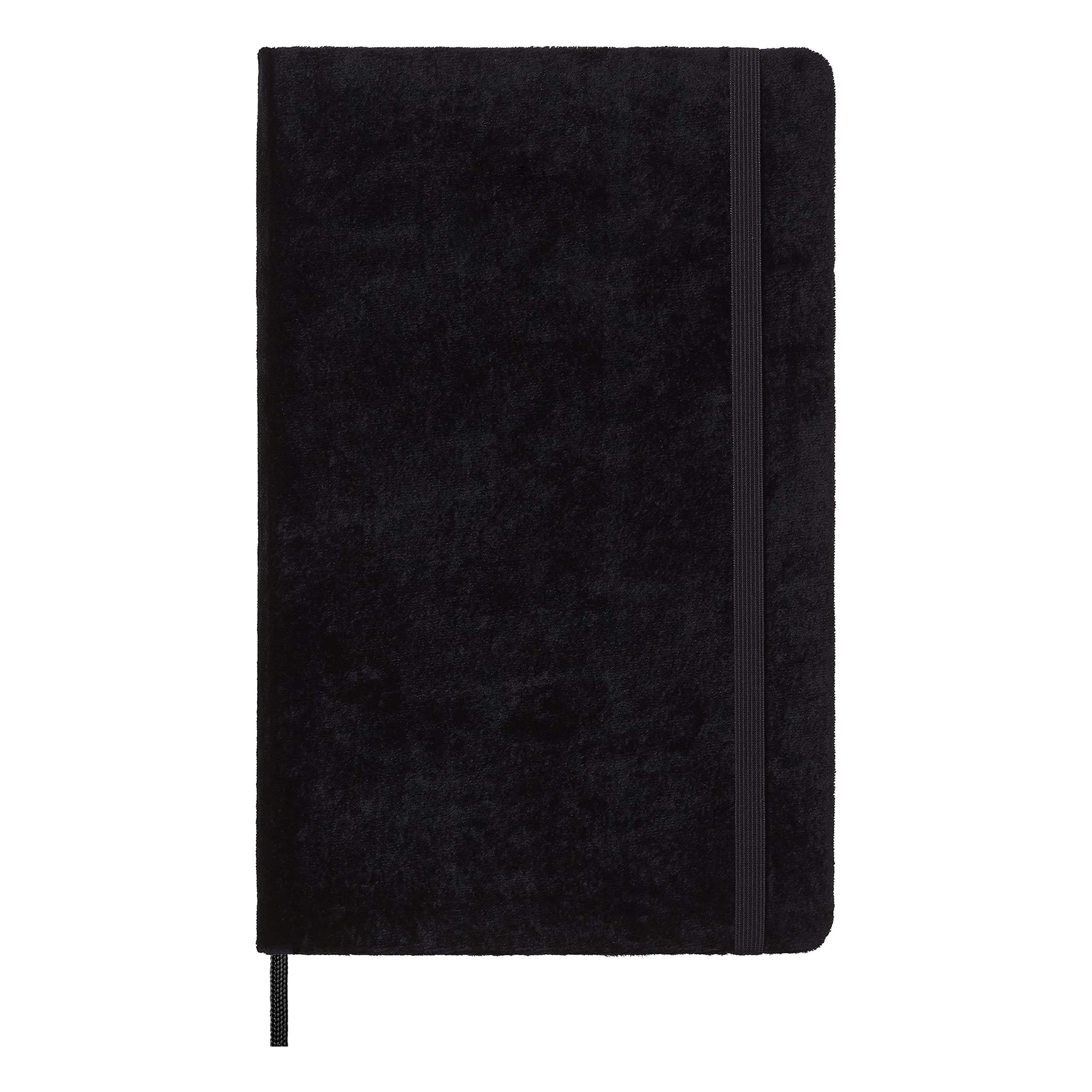 Moleskine Velvet Lined Notebook, Limited Edition Velvet Collection, Velvet Hard Cover and Elastic Closure, Colour Black, Large Format 13 x 21 cm, 144 Pages