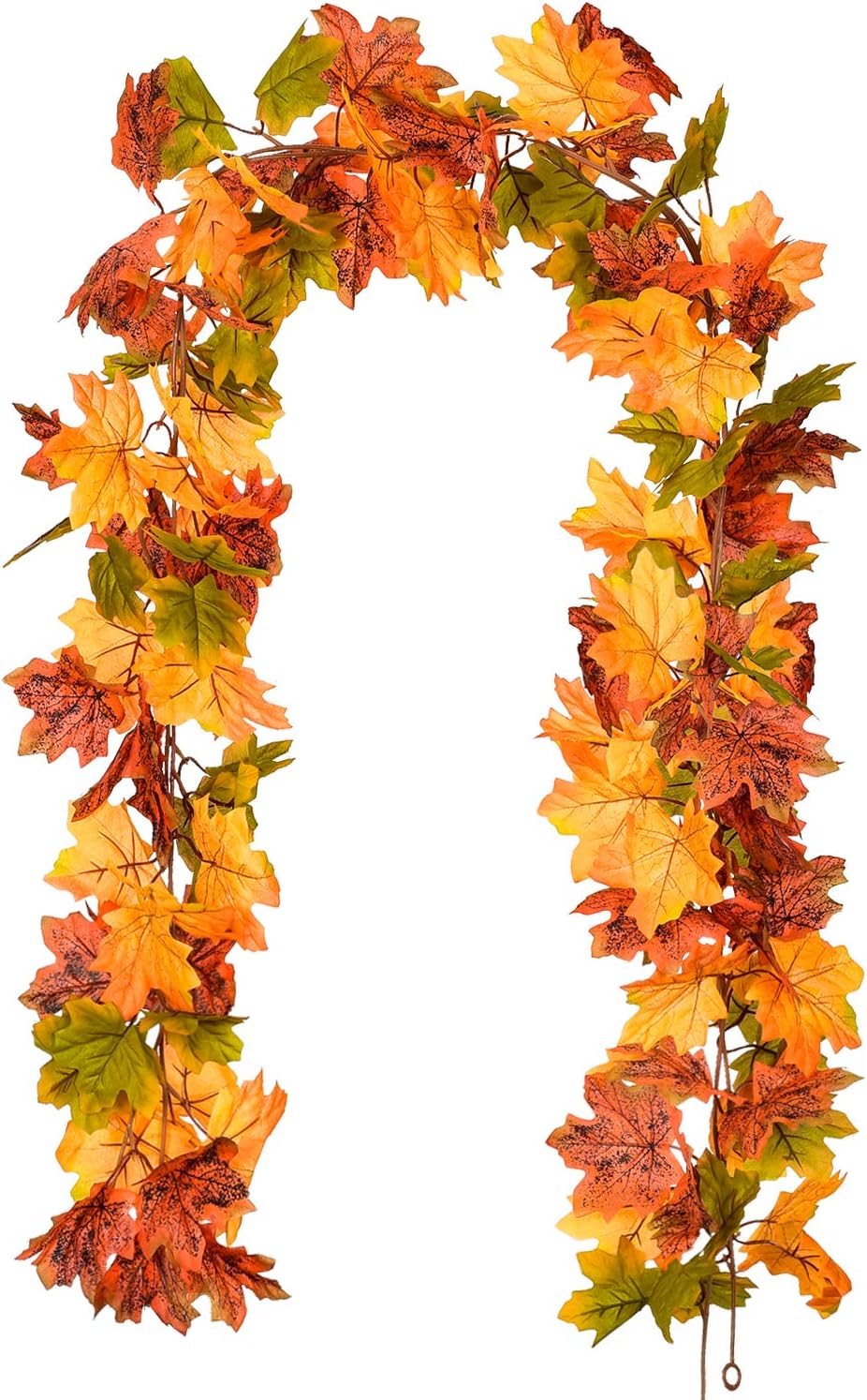 2 Pack Fall Garland Maple Leaf, Hanging Vine Garland Artificial Autumn Foliage Garland Thanksgiving Decor for Home Wedding Fireplace Party Christmas