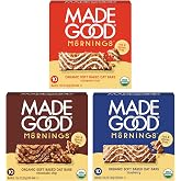 MadeGood Mornings Soft-Baked Oat Bars Variety Pack (30 count) | Gluten free breakfast bars for easy on-the-go snacks and busy mornings, 3 flavors included, gluten free oats