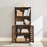 VASAGLE Floor Standing Cabinet with Louvered Doors Rustic Brown BBK161T01 view 4