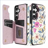 NNH for Galaxy S23 FE Wallet Case Double Magnetic Clasp,Colorful Butterfly | PU Leather,RFID Blocking,Credit Card Holder, Kickstand,Shockproof TPU Shell,For women and men,Flip Phone Case,Floral Pattern