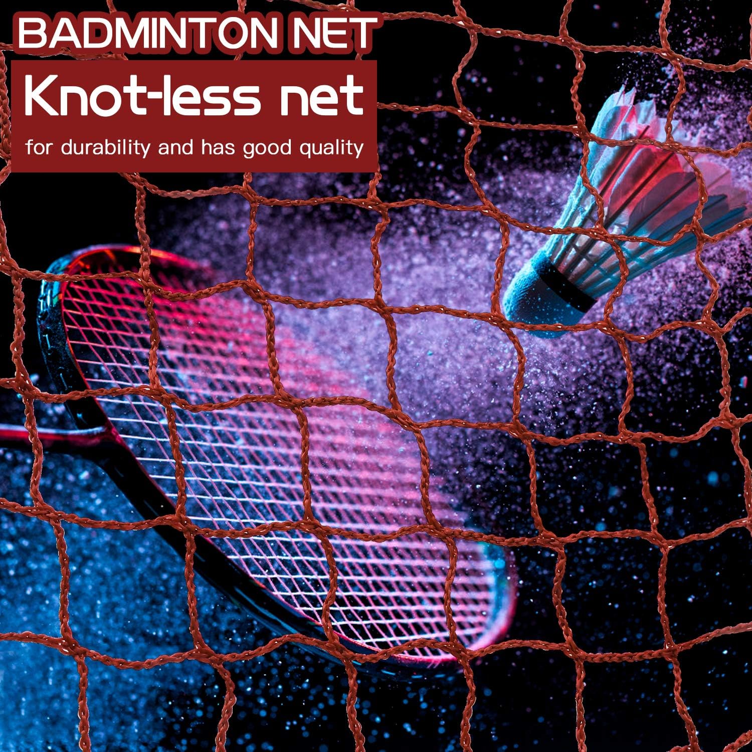 FC Portable Badminton Net with Carry Bag - 610 x 76 cm Replacement Professional Badminton Net for Indoor or Outdoor Sports, Garden, Schoolyard, Backyard, Without Frame (Nylon Braided Mesh in Red) : Sports & Outdoors