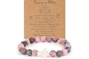 DECZHIYU Boss/Boss Lady/Pastor Wife Appreciation Gifts for Women Natural Stone Beaded Bracelet Gifts for Her Christmas Birthday Present