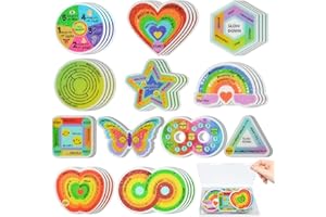 TOEMUR 48 Pieces Calm Strips for Anxiety Sensory Stickers Anxiety Textured Stickers Fidget Stickers School Counselor Supplies Adult Sensory Items Anxiety Relief for Kids, 12 Styles