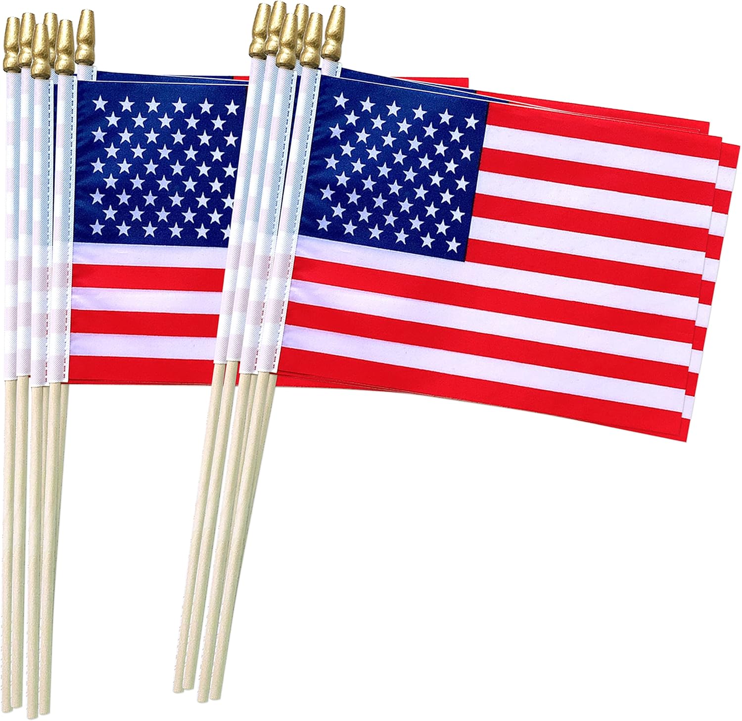 Flags - TSMD US American Stick Flags Small Mini USA Hand Held Flags,July 4th Decoration,Veteran Party,Memorial Day,5x8 Inch,12 Pack