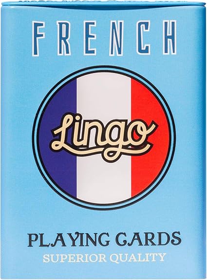 Amazon Com Lingo Playing Cards In Tin Box Sturdy Travel Case Language Learning Game Set With Useful Phrases Fun Visual Flashcard Deck To Increase Vocabulary And Pronunciation Skills French Sports