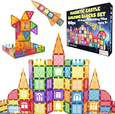 Desire Deluxe Magnetic Tiles Building Blocks Set 100pc Educational Toy
