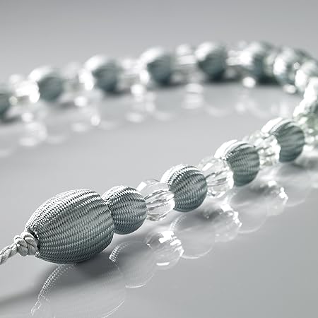 Earle Silver Grey Crystal Beaded Rope Curtain Tie Backs One Pair