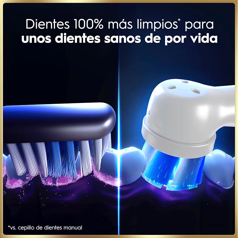 Escova de dentes elétrica oral-b io 9 com cabo recarregável, 1 cabeça, estojo de viagem com carregador e estojo magnético, projetada pela braun, presentes originais para mulheres e homens - rosa