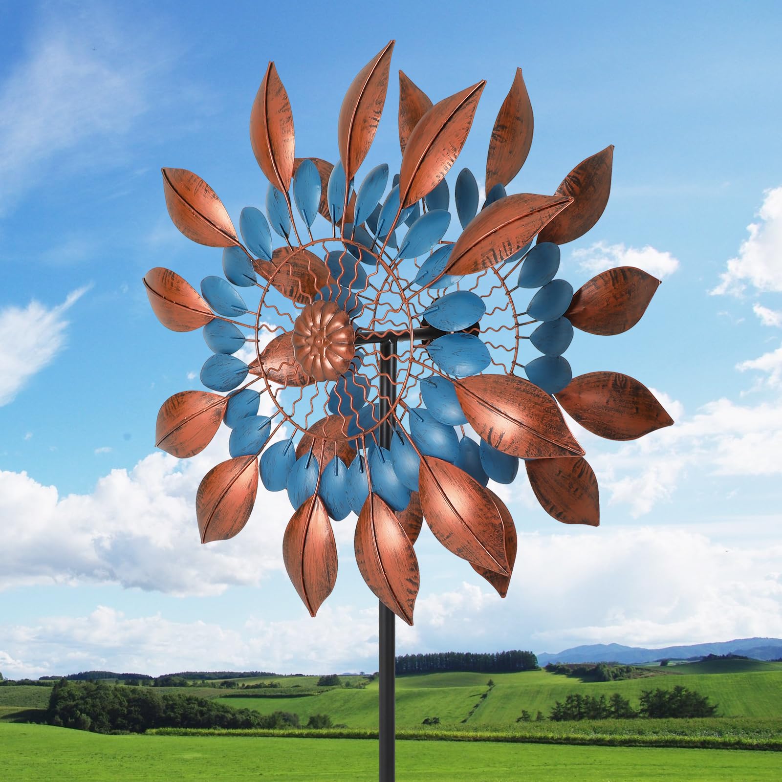 Photo 1 of GCCSJ Wind Spinners Outdoor Metal Large, 84 Inch Yard Spinners, 360 Degrees Kinetic Wind Sculpture Spinner Windmills for Outdoor Yard Lawn Garden Decorations